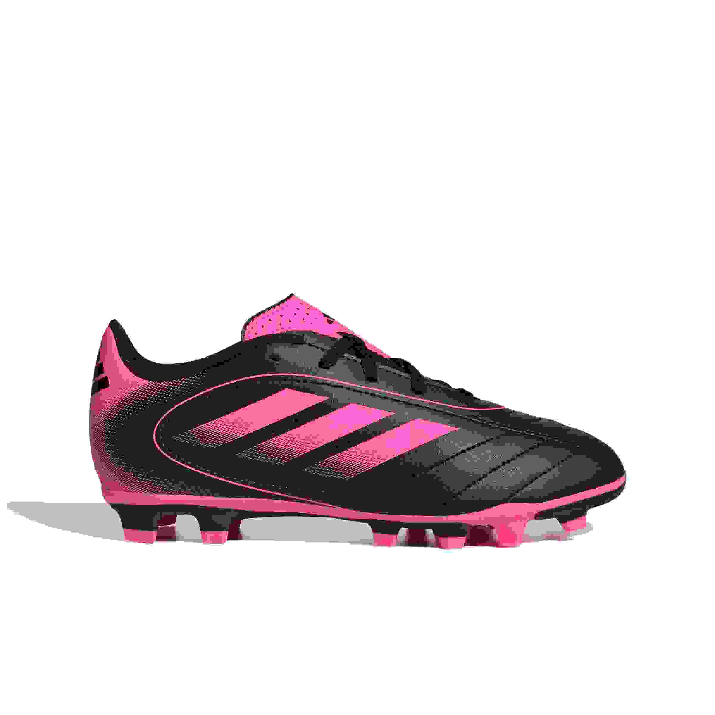 adidas Goletto IX FG Grade School Kids' "Core Black/Lucid Pink/Core Black" Soccer Cleat
